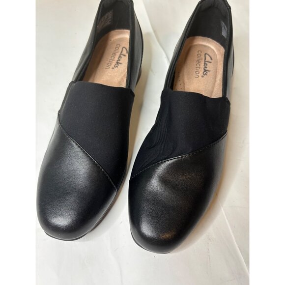 Clarks Juliet Gem Slip-On Flats Black Sz 6 Black Leather Career Office Wear - Picture 3 of 6